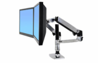 ERGOTRON LX 45-248-026 ERGOTRON LX REDESIGN DUAL ARM, POLE MOUNT, Pro 2 LCD, nebo 1LCD a NOTEBOOK, Polished Aluminum