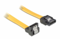 Delock kabel HDD SATA 50 cm přímý/dolů, žlutý, kovová západka