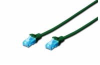 Digitus Ecoline Patch Cable, UTP, CAT 5e, AWG 26/7, zelený 1m, 1ks