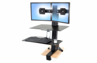 ERGOTRON WorkFit-S, Dual Sit-Stand, nastavitelný stolní držák pro 2 monitory,kláv.+myš.+odkl. plocha