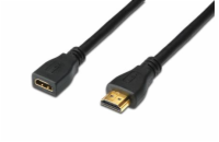 Digitus HDMI High Speed s Ethernetem prodlužovací kabel, typ A, M / F, 2,0 m,  HDMI 1.4, UL, bl, zlacené kontakty