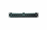 DATACOM Patch panel 10" UTP 12 port CAT6 DUAL 1U BK 