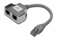 DIGITUS T-Adaptor RJ45 CAT5e 19cm 1xRJ45 M to 2xRJ45 F shielded