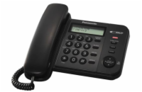 Panasonic KX-TS560FXB - jednolinkový telefon, černý