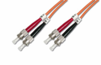 Digitus DK-2511-01 Fiber Optic Patch Cord, ST to ST, Multimode OM2, 50/125 µ, Duplex, 1m DIGITUS Fiber Optic Patch Cord ST to ST Multimode 50 125m Duplex Length 1m