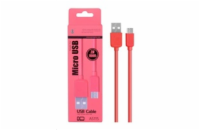 PLUS datový a nabíjecí kabel AS115, konektor micro USB, červená