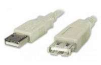 PremiumCord USB 2.0 kabel prodlužovací, A-A, 2m, šedá