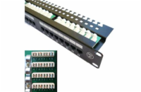 DATACOM Patch panel 24x RJ-45,Cat5e UTP, 19" s vyvázáním, horní zářez