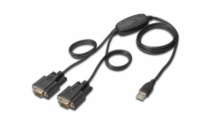 Digitus Adaptér USB na sériový port, RS232 2 x RS232, typ kabelu, Čipset: FT2232H, 1,5 m