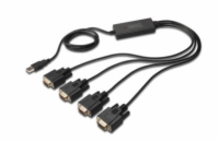 Digitus Adaptér USB na sériový port, RS232 4 x RS232, typ kabelu, Čipset: FT4232H, 1,5 m