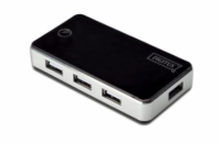 Digitus USB 2.0 Hub 7-port, 7x USB A / F, 1x USB mini vč. ext. napájení 5V DC 3,5A, 1m, bl