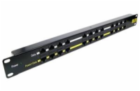 POE Patch panel/ UTP cat.5e 12p/ 1U/ Black (provedení 19" rack)