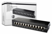 DIGITUS Desktop CAT 6A Patch Panel, stíněný třídy EA, 12 portů RJ45, 8P8C, LSA