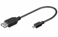 PREMIUMCORD Redukce USB 2.0 A - Micro B OTG, kabel (F/M, On The Go kompatibilní)