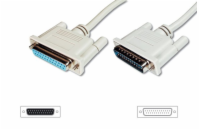 Digitus Prodlužovací kabel datového přenosu, sériový/paralelní, D-Sub25, samec/samice, 10,0 m,  lisovaný, 