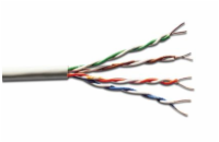 ASSNET100 CAT 5e U UTP instalační kabel, drát, délka 305M, Papírový Box, AWG 24/1, PVC barva šedá