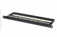 Digitus DN-91624U-SL-SH Digitus CAT 6 Patch Panel, nestíněný, 24 portů RJ45 s uzávěrem, 8P8C, LSA, 0,5U, 19 "montáž do stojanu, černá