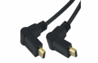 PREMIUMCORD Kabel HDMI A - HDMI A M/M 2m, otočné zlacené konektory
