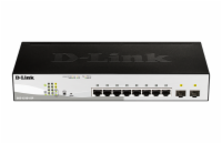 D-Link DGS-1210-10P 10-port Gigabit Smart+ PoE Switch, 8x GbE PoE+, 2x SFP, PoE 65W, fanless