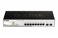 D-Link DGS-1210-10P L2/L3 Smart+ PoE switch, 8x GbE PoE+, 2x SFP, PoE 65W, fanless