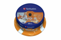 VERBATIM DVD-R AZO 4,7GB, 16x, printable, spindle 25 ks