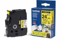 Brother TZE-FX651, černý tisk žlutý podklad 8 m x 24 mm BROTHER TZEFX651 - kazeta TZ šířky 24mm, flexibilní lamino páskou TZE-FX651, žlutá/černé písmo