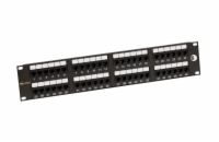 Solarix SX48-6-UTP-BK 19" Patch panel Solarix 48 x RJ45 CAT6 UTP černý