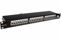 Solarix 19" Patch panel Solarix 24 x RJ45 CAT6 STP černý 1U