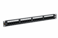 19" patch panel Solarix 24 x RJ45 CAT5E UTP 150 MHz černý 1U SX24-5E-UTP-BK