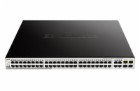 D-Link DGS-1210-52MP D-Link DGS-1210-52MP L2/L3 Smart+ PoE switch, 48x GbE PoE+, 4x RJ45/SFP, PoE 370W