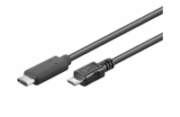 PremiumCord Kabel USB 3.1 konektor C/male - USB 2.0 Micro-B/male, černý, 0,6m