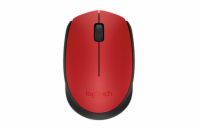 Logitech myš M171/ Bezdrátová/ Optická/ 1000dpi/ USB přijímač/ červená