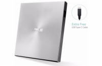 ASUS DVD ZenDrive SDRW-08U9M-U SILVER, External Slim DVD-RW, USB Type-C/Type-A, M-DISC