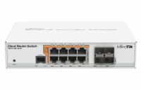 MikroTik Cloud Router Switch CRS112-8P-4S-IN, 400MHz CPU, 128MB RAM, 8xLAN, PoE max. 67W, 4xSFP slot, vč. L5 licence