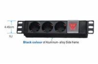 10" napájecí panel OC 3x230V-2m PPO Black