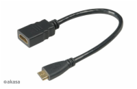 AKASA kabel  redukce HDMI mini na HDMI female, full HD, 25cm