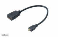 AKASA kabel  redukce HDMI micro na HDMI female, full HD, 25cm