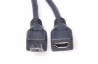 PremiumCord Kabel prodlužovací microUSB 2.0 male-female, černý 5m