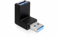DeLock adaptér USB 3.0 samec - USB 3.0 samice pod úhelem 90° vertikálně