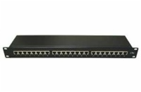 19" Patch panel XtendLan 24port, STP, Cat5E, duální svorkovnice, černý