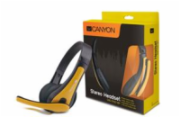 CANYON headset HSC-1, lehký, 3,5 mm jack TRRS, černo-žlutá