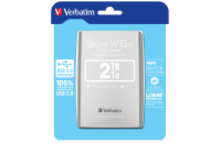 Verbatim Store  n  Go 2TB, USB 3.0, 53189 VERBATIM HDD/ Store n Go/ 2TB/ Externí 2,5"/ USB 3.0/ stříbrný