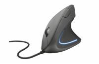 TRUST Verto/Vertikální/Optická/Pro praváky/1 600 DPI/Drátová USB/Černá