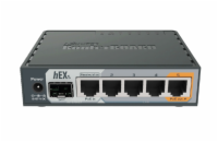 MikroTik RouterBOARD hEX S, 880MHz dual-core CPU, 256MB RAM, 5x LAN, 1x SFP, PoE in/out,USB,microSD slot, vč. L4 licence