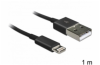 Delock USB datový a napájecí kabel pro iPhone 5, Lightning, černý, 1m