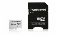 Transcend microSDXC UHS-I U1 64 GB TS64GUSD300S-A TRANSCEND MicroSDXC karta 64GB 300S, UHS-I U1 + adaptér