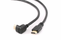 Gembird kábel HDMI High speed, 90° (M) na vodorovný (M), 19 pinové pozlátené konektory, 4.5m, čierny, bulk balenie