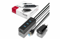 AXAGON HUE-S2BP, 4x USB 3.0 CHARGING hub, vč. AC adaptéru, kabel USB-A 1.2m