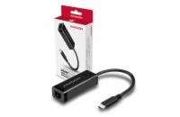 AXAGON ADE-SRC, USB-C 3.2 Gen 1 - Gigabit Ethernet síťová karta, auto instal, černá