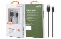 Datový kabel , USB-C, 2A, 1m, prodloužený konektor 9mm, černý, OUTDOOR